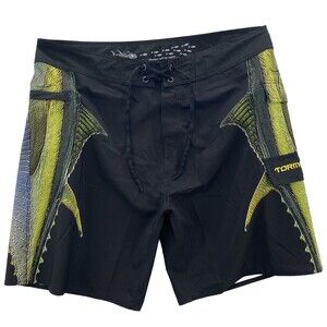 Tormentor Board Shorts Mens 40 Black Tuna Side To 5 Pocket Surfing Fishing